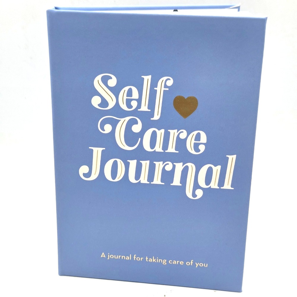 Eccolo Self Care Journal 7 x 9 Blue Hardcover Inspirational Self Help